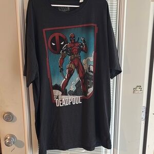 Marvel Deadpool Red and Gray Short Sleeve Tee